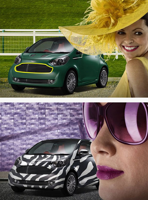 Aston Martin Cygnet (Астон Мартин Cygnet) зеленый и "зебра" Aston Martin Cygnet (Астон Мартин Cygnet) зеленый и "зебра"